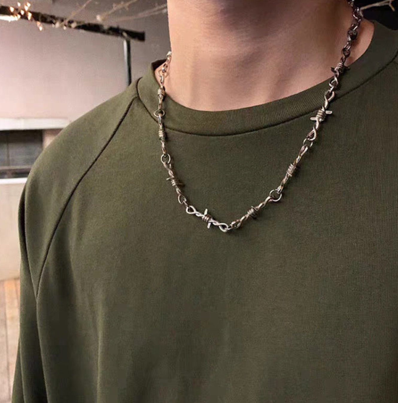 Men's Hip Hop Thorn Choker Necklace – Edgy Punk Statement Chain