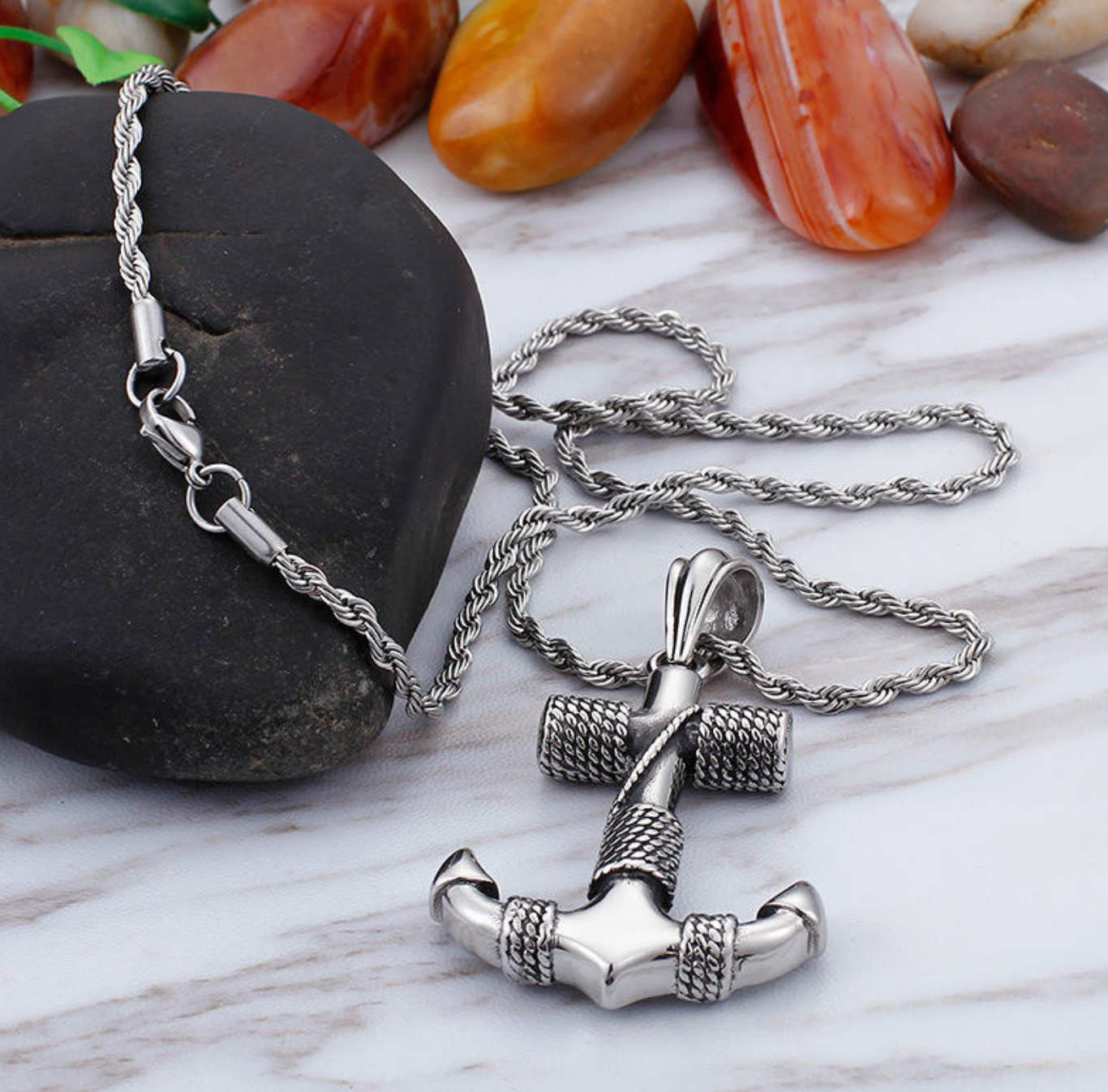 Fashion Nordic Boat Anchor Necklace