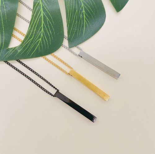 Men's Geometric Rectangle Pendant Necklace