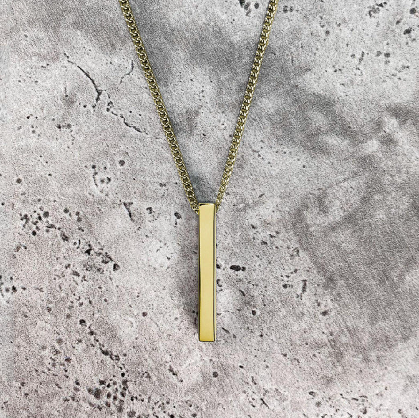Men's Geometric Rectangle Pendant Necklace