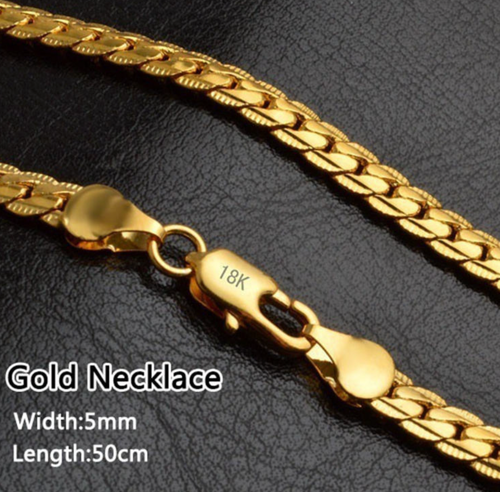 18K Gold Plated Men's Necklace – Stylish Modern Chain for Everyday Wear