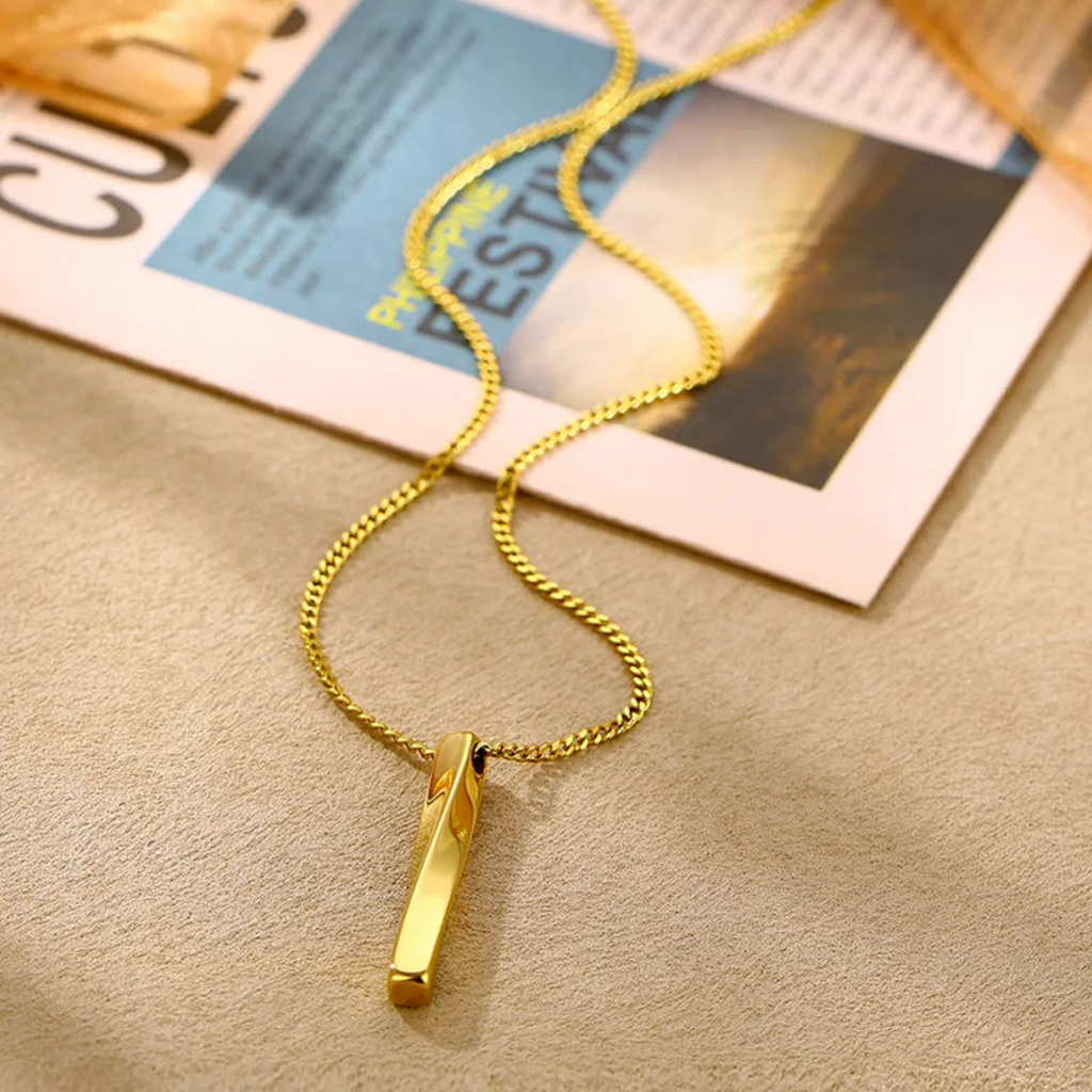 Men's Hip Hop Bar Pendant Necklace – Modern Streetwear Statement Chain