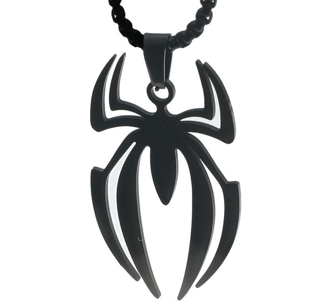Spider-Inspired Men's Pendant Necklace – Bold Heroic Statement Jewelry